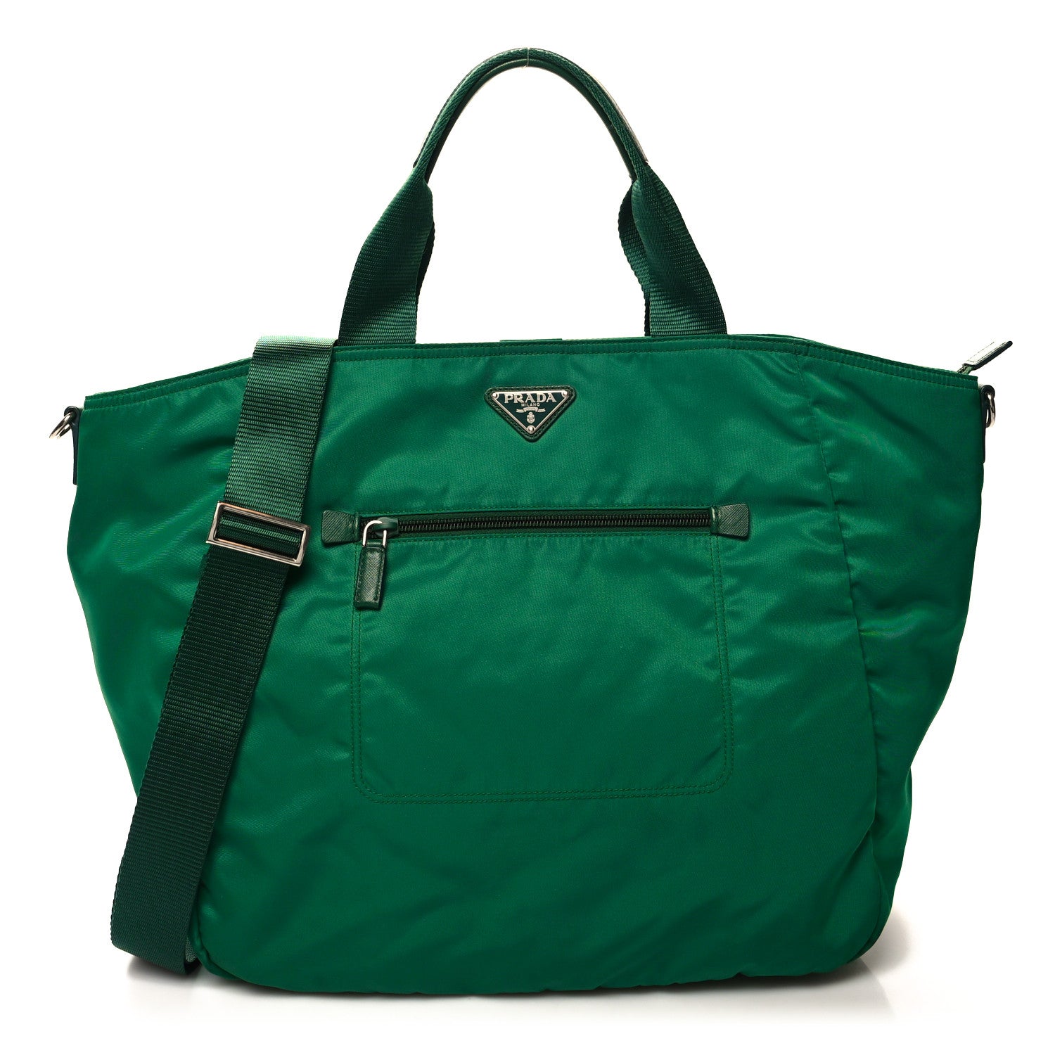 Prada Tessuto Nylon Shopping Tote Oleandro 1 of 12