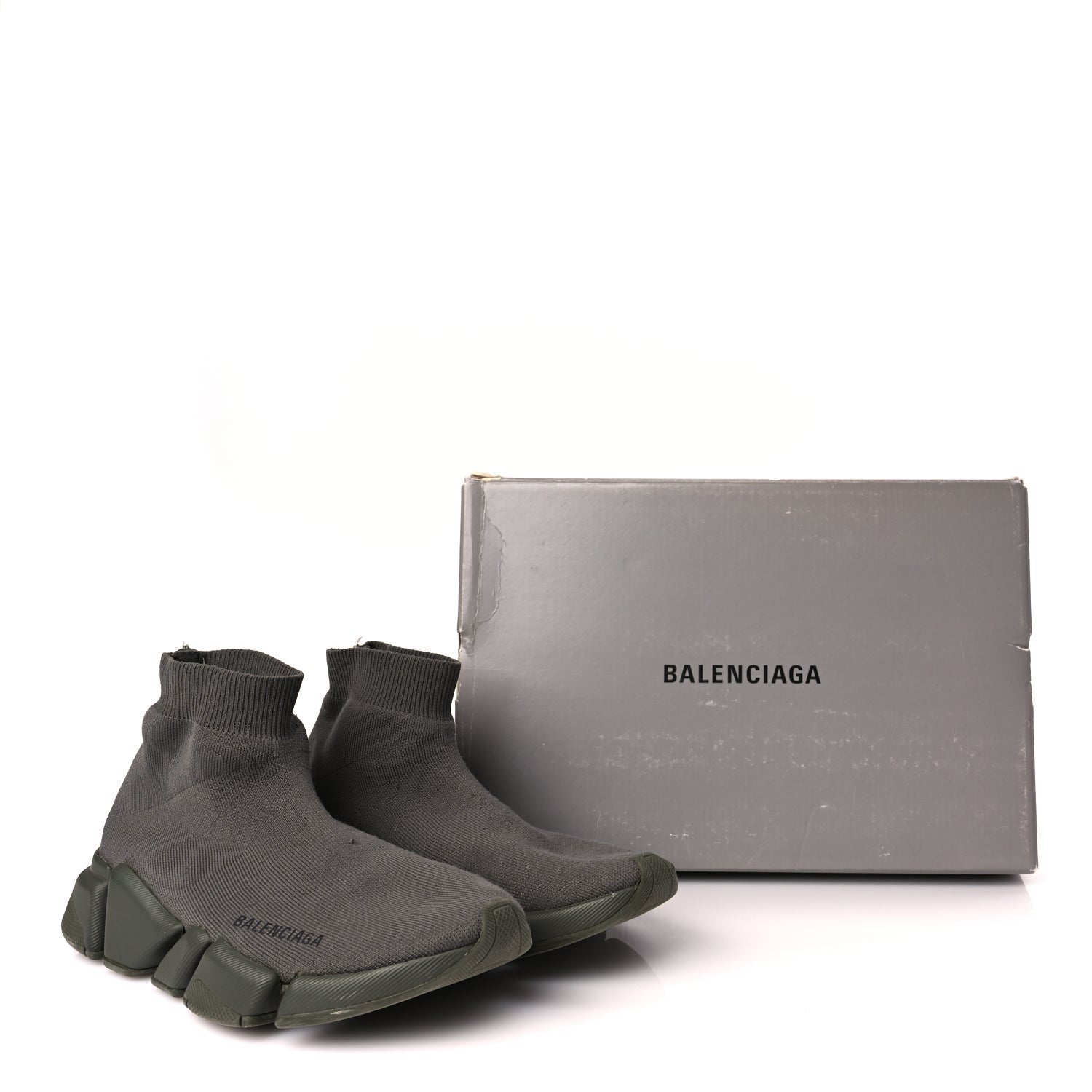 Balenciaga Technical 3D Recycled Knit Womens Speed 2.0 Sneakers 37 Monocolor Dark Kaki 9 of 9