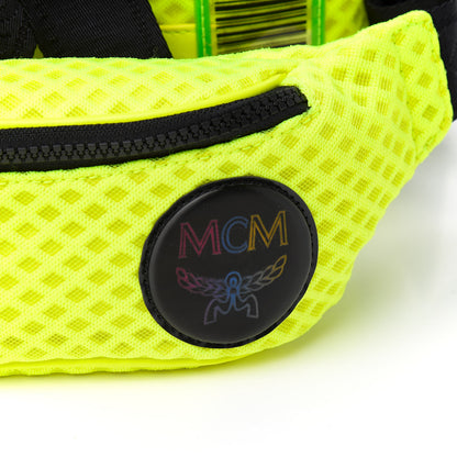 MCM Nylon Mesh Jemison 2-1 Backpack Neon Yellow 8 of 8