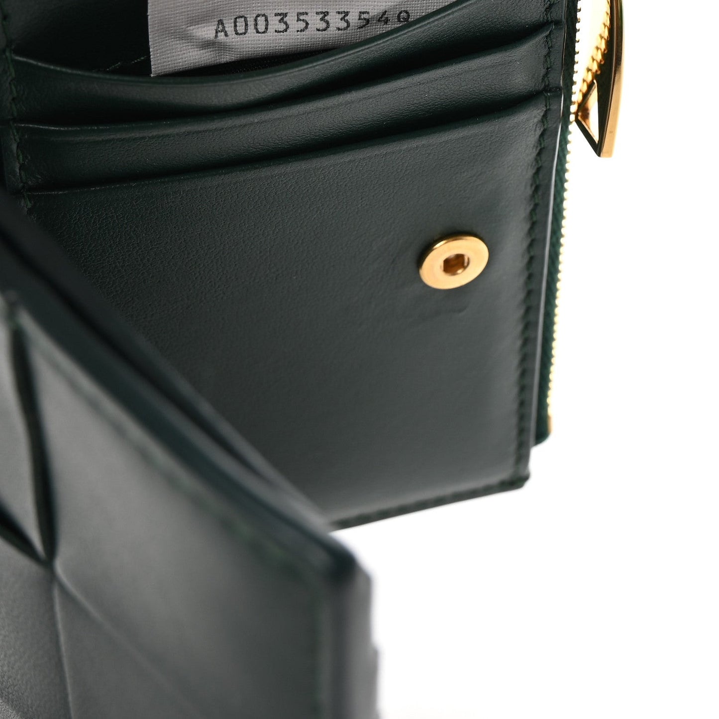 Nappa Maxi Intrecciato Bifold Zip Wallet Raintree