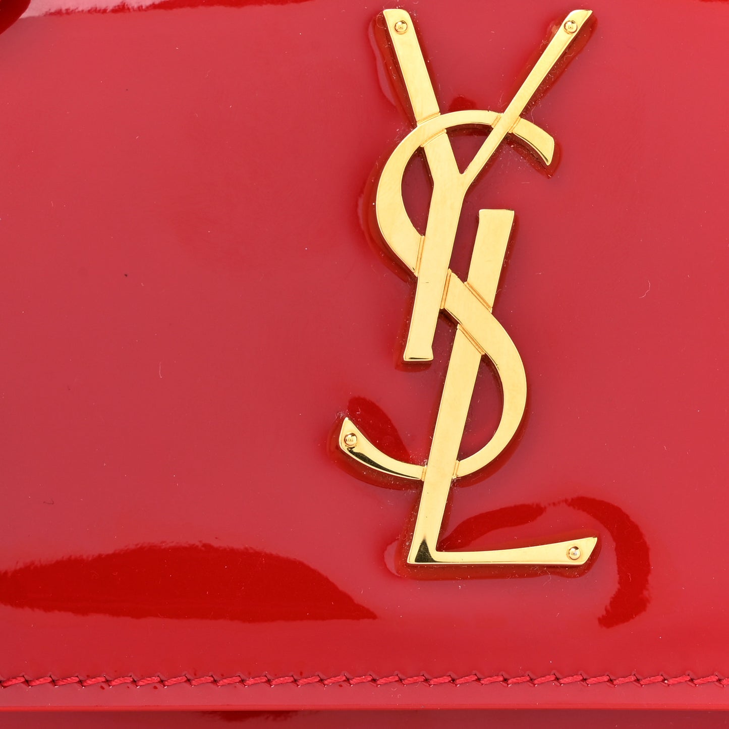 Patent Small Monogram Sunset Red