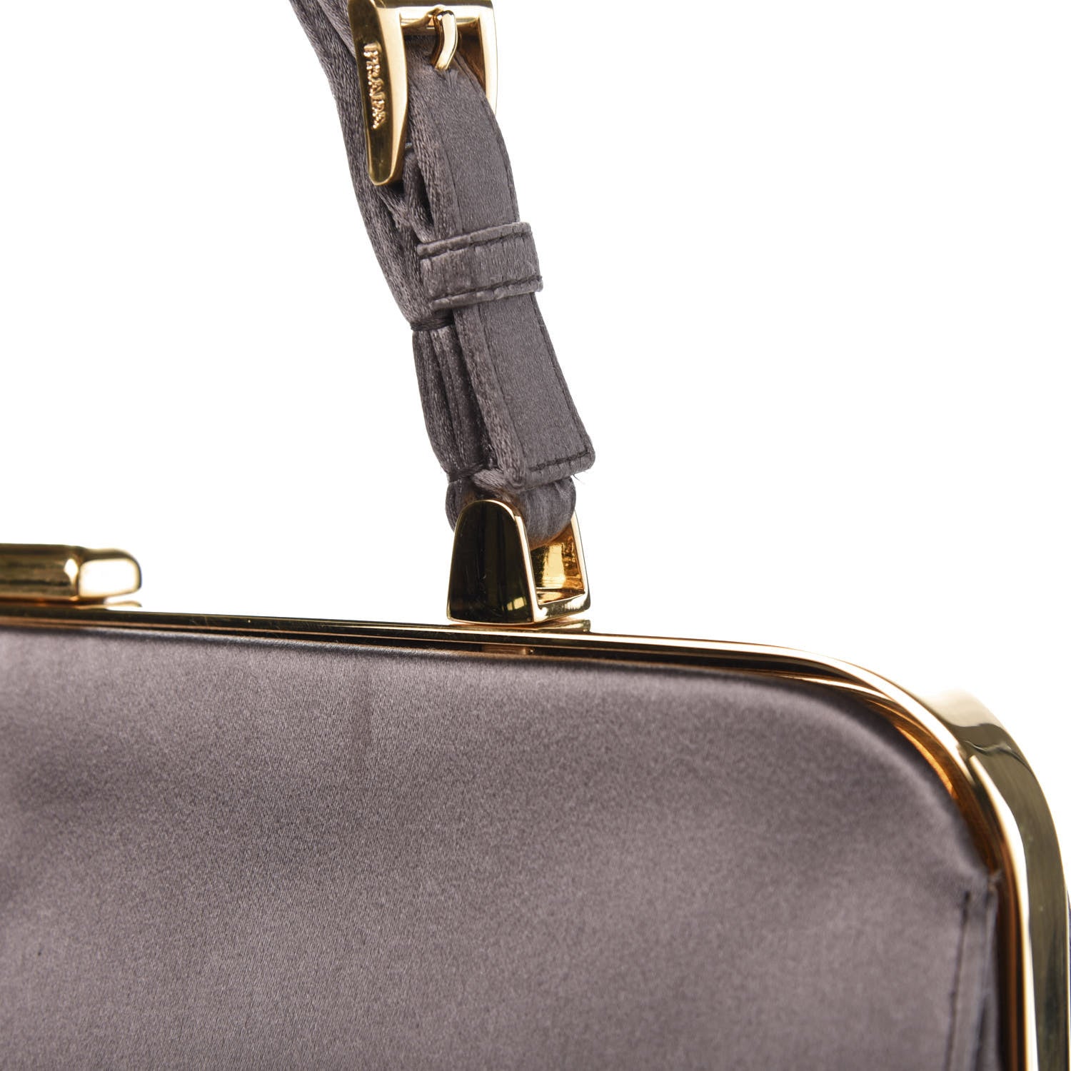 Prada Satin Framed Bag Fumo 12 of 15