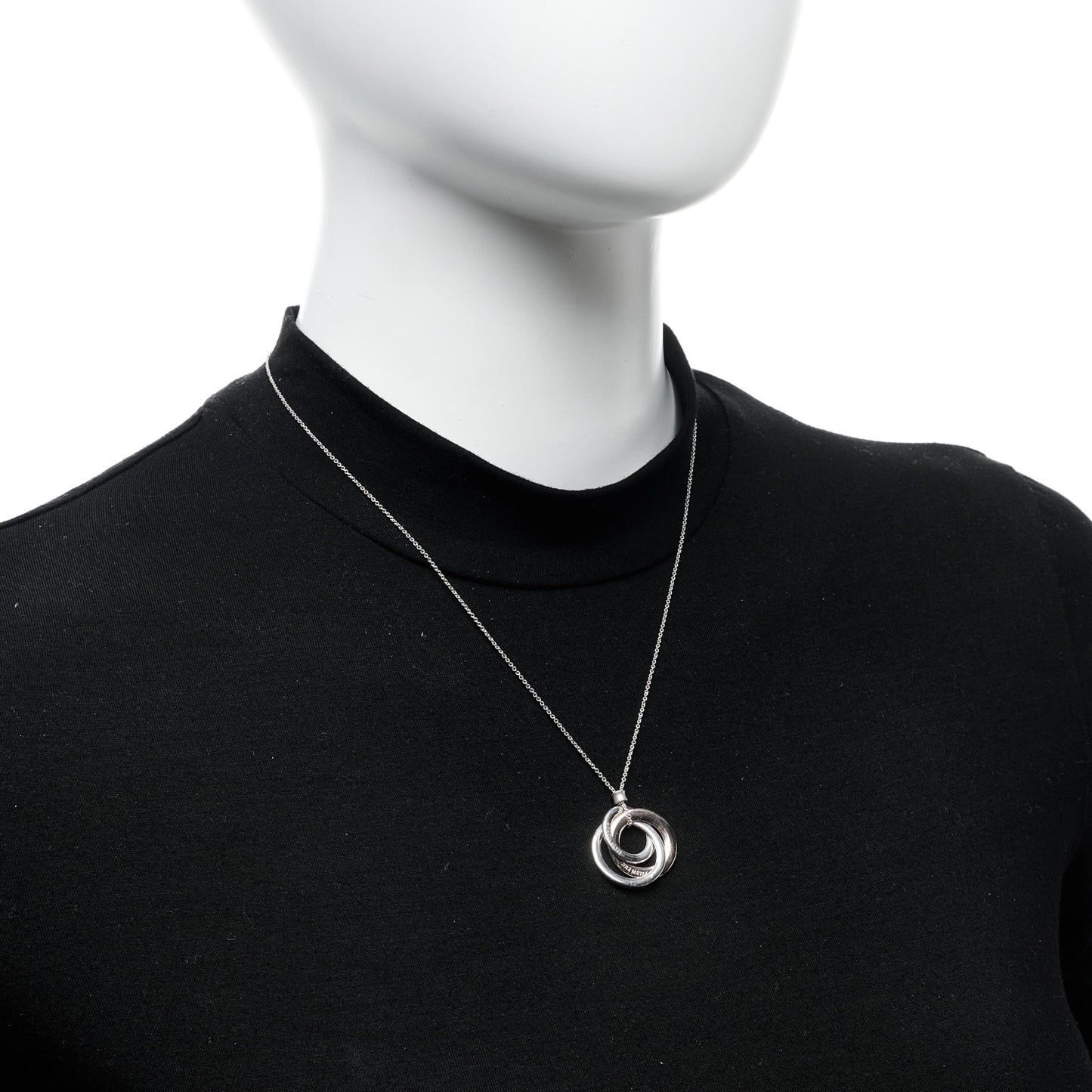 Sterling Silver Rubedo Small Interlocking Circles Pendant Necklace