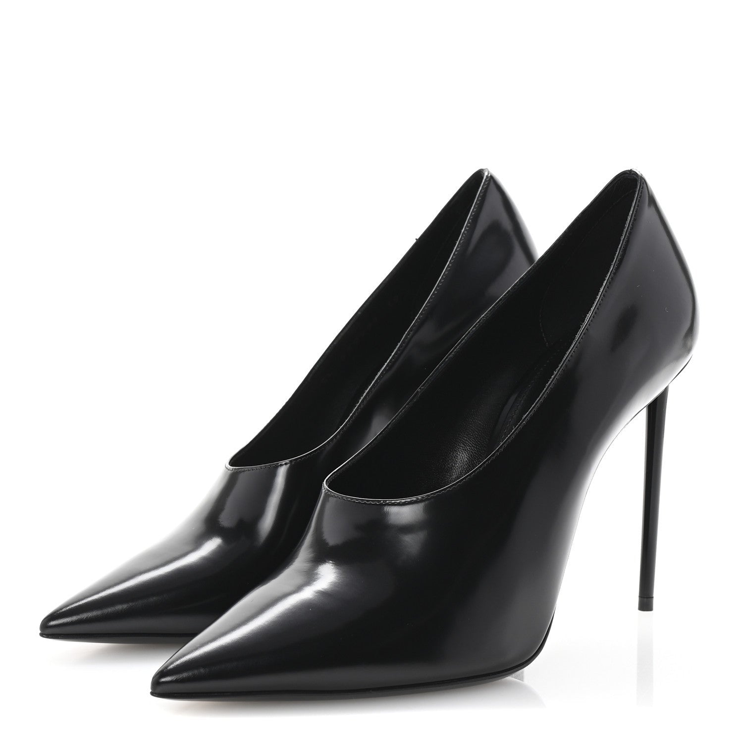Saint Laurent Patent Calfskin Teddy High Vamp 105 Pumps 39 Black 4 of 7