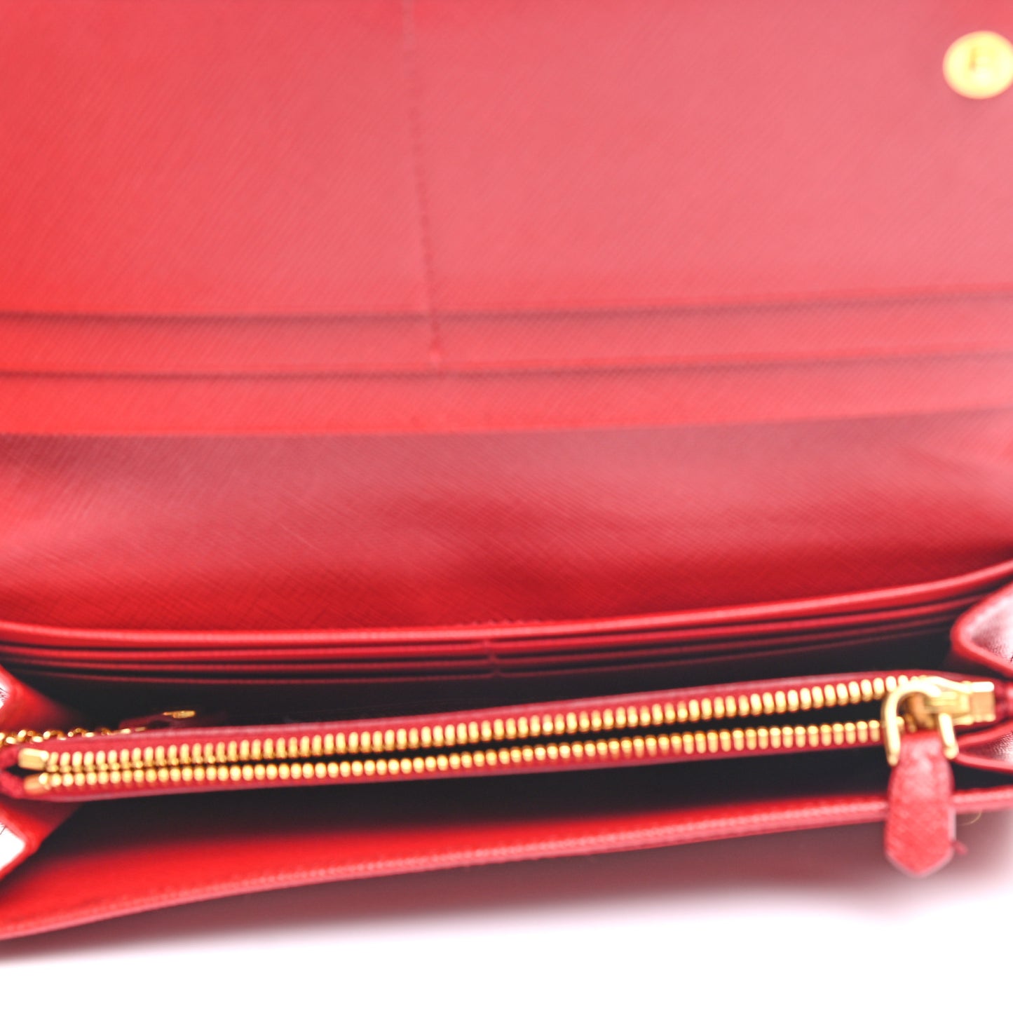 Saffiano Metal Continental Flap Wallet Fuoco