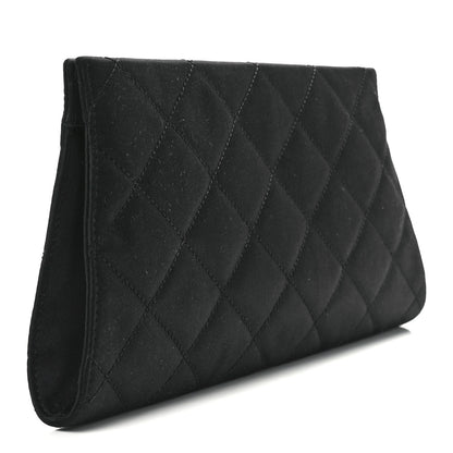Chanel Satin Quilted Frame Clutch Black 3 of 10