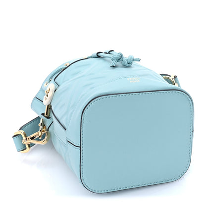 Fendi Vitello Liberty F is  FF 1974 Embossed Mini Mon Tresor Bucket Bag  Light Blue 3 of 7