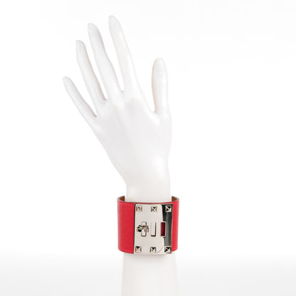Hermes Epsom Kelly Dog Extreme Bracelet L Rouge Casaque 2 of 7