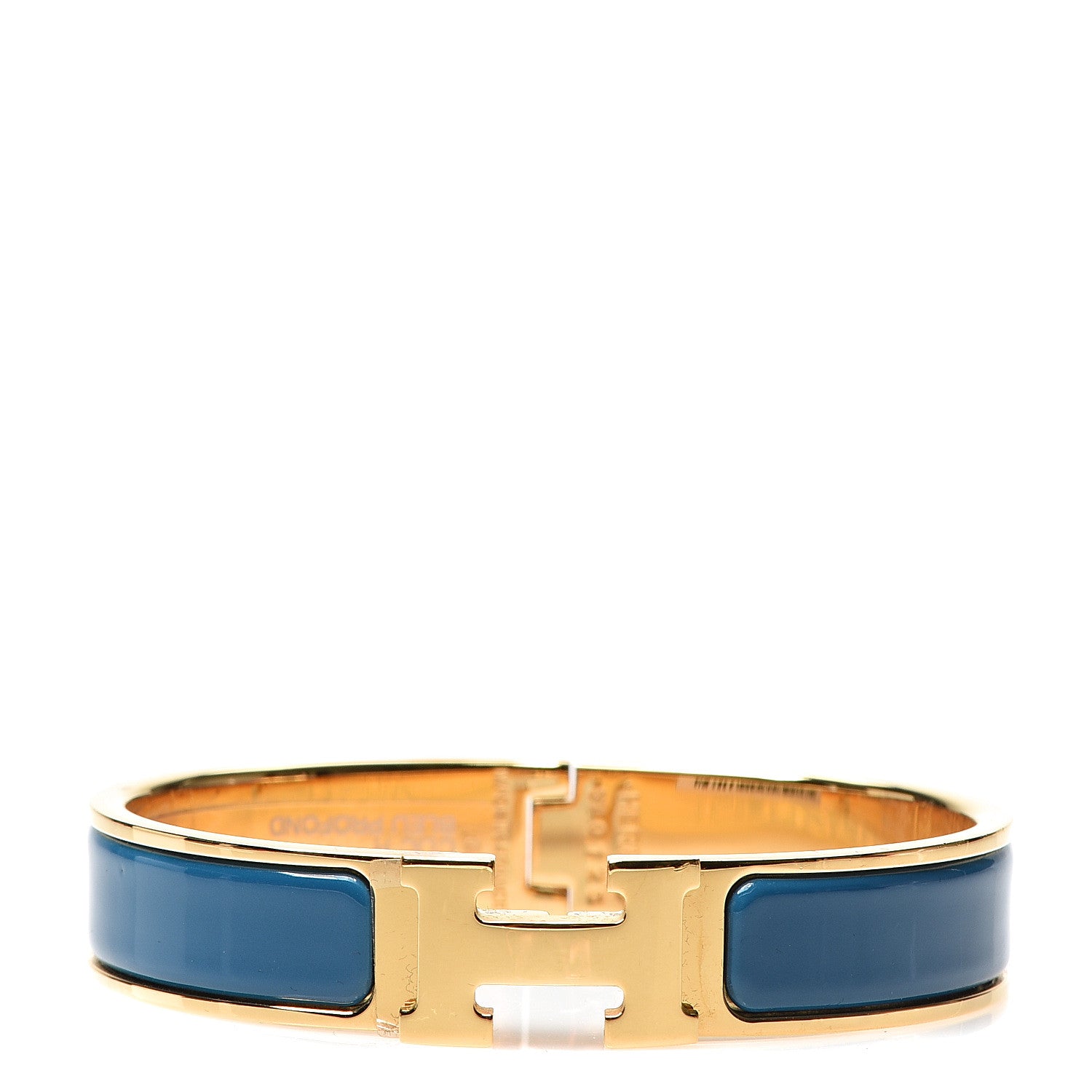 Hermes Enamel Narrow Clic Clac H Bracelet PM Bleu Profond 1 of 5
