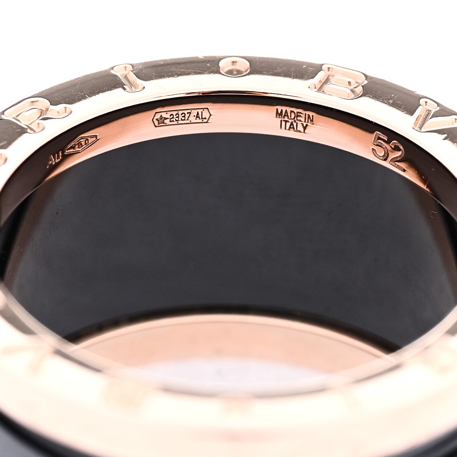 Bulgari 18K Rose Gold Black Ceramic B.Zero1 Four-Band Ring 52 6 4 of 7