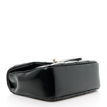 Chanel Shiny Lambskin Quilted Mini Coco Trip Flap Bag Black 4 of 11