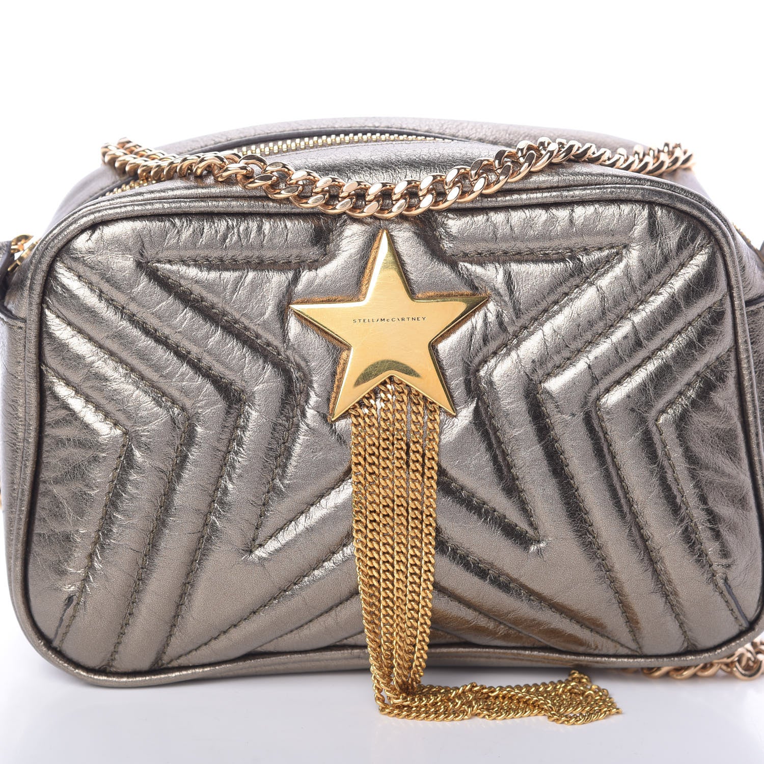 Stella McCartney Metallic Alter Nappa Star Patch Shoulder Bag Gold 8 of 10