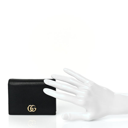 Gucci Pebbled Calfskin GG Marmont Card Case Black 2 of 7