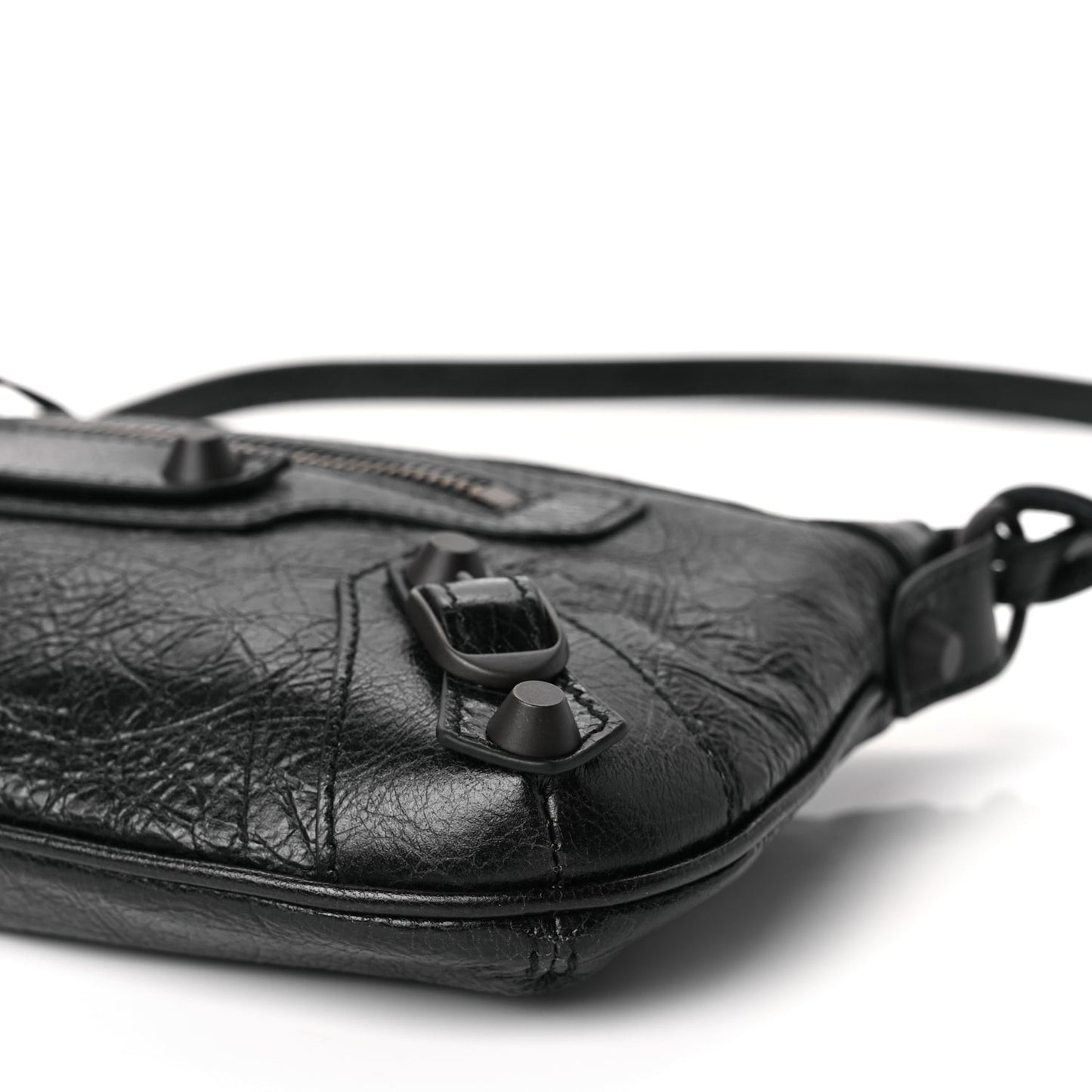 Agneau Arena Classic Hardware Le City Pouch On Strap Black