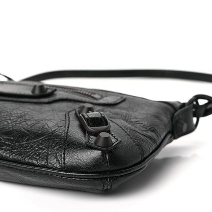 Balenciaga Agneau Arena Classic Hardware Le City Pouch On Strap Black 9 of 9