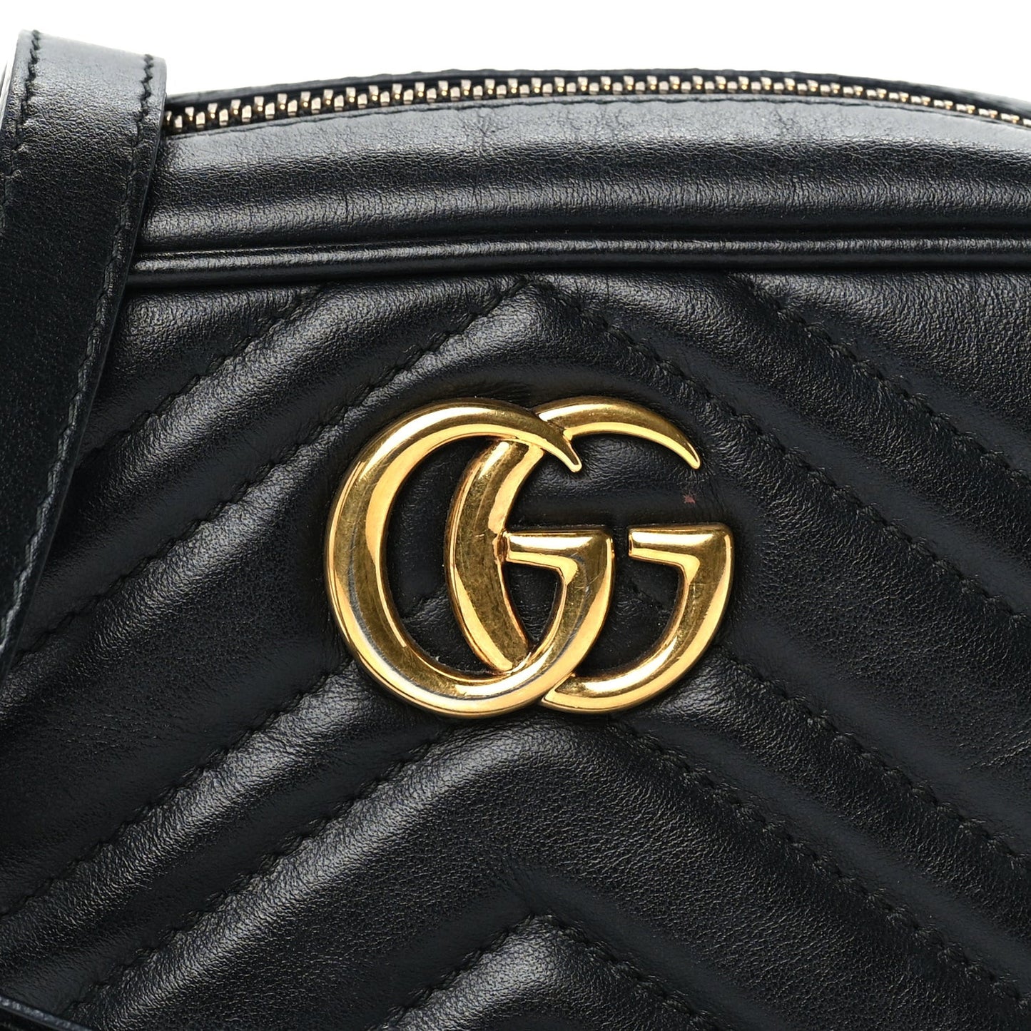 Calfskin Matelasse Mini GG Marmont Chain Shoulder Bag Black