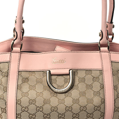Gucci Monogram Medium D Gold Tote Bag Pink 8 of 12