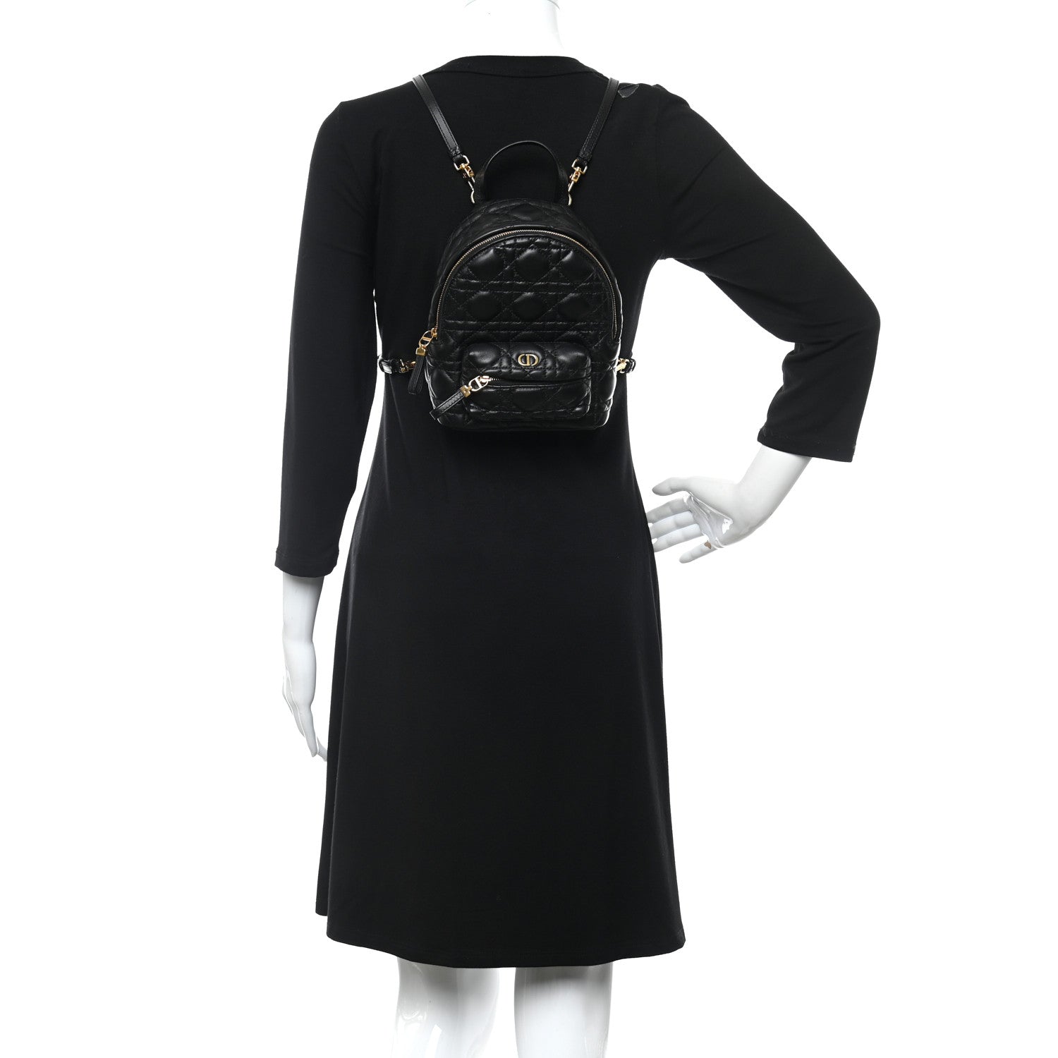 Christian Dior Lambskin Cannage Mini Backpack Black 2 of 10