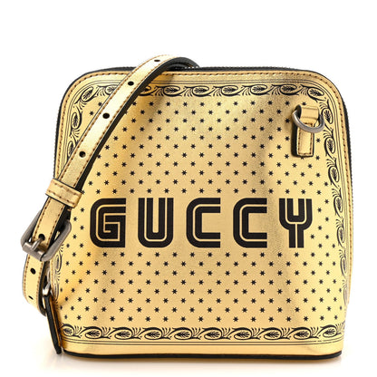 Gucci X SEGA Calfskin GUCCY Stars Mini Dome Shoulder Bag Gold 1 of 7
