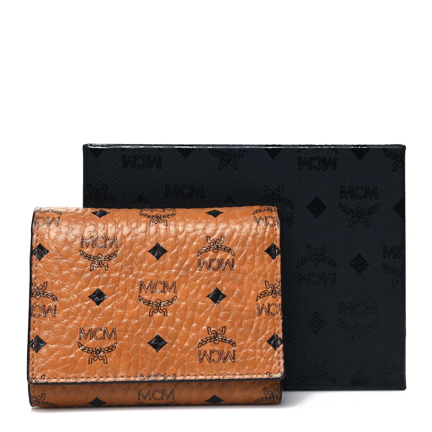 MCM Visetos Trifold Wallet Cognac 13 of 13