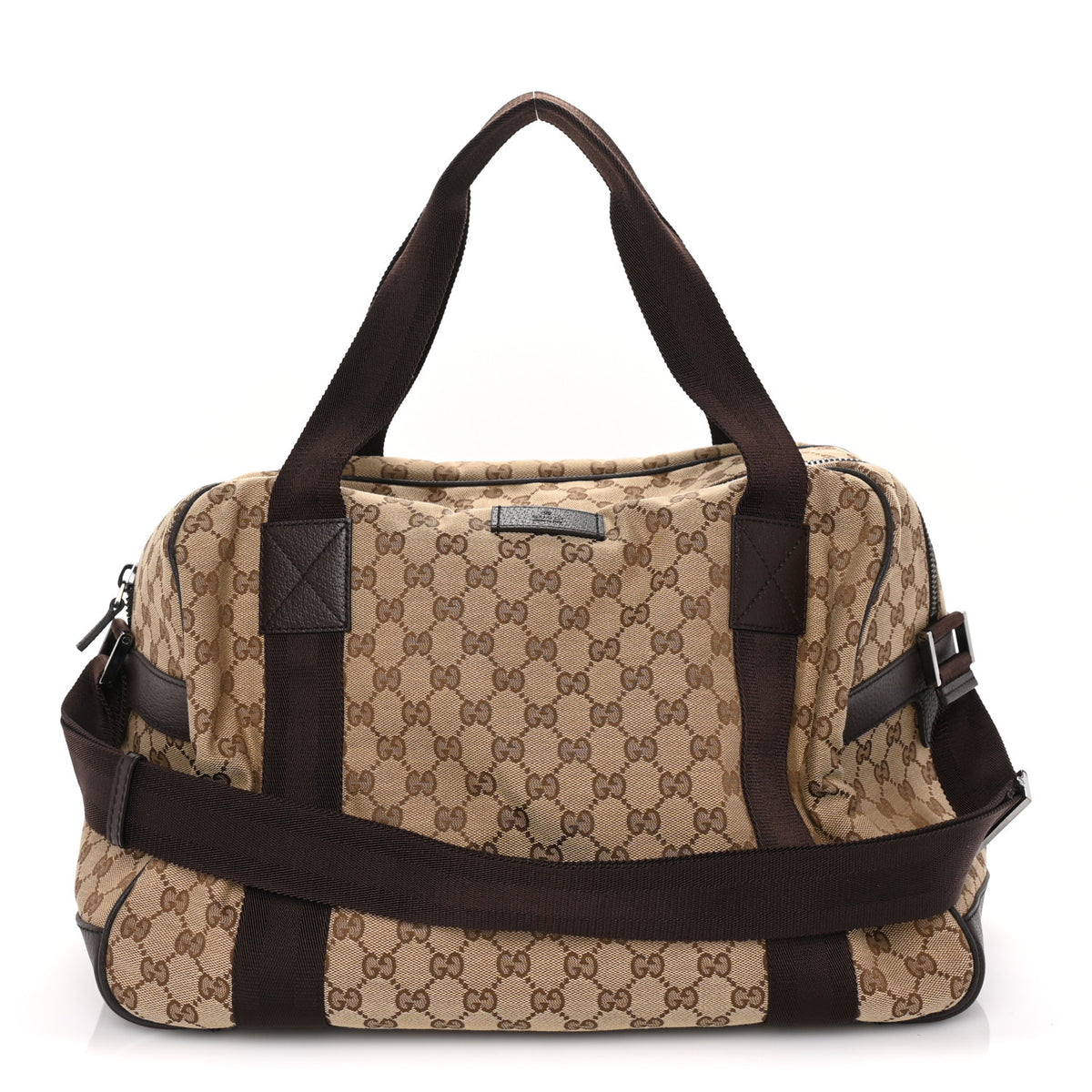 Monogram Dollar Calfskin Large Boston Duffle Bag  Beige Ebony Testa di Moro Marrone Scuro