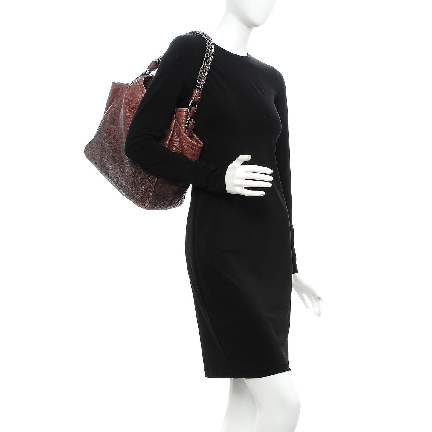 Cervo Lux Chain Shoulder Bag Lampone Sfumato