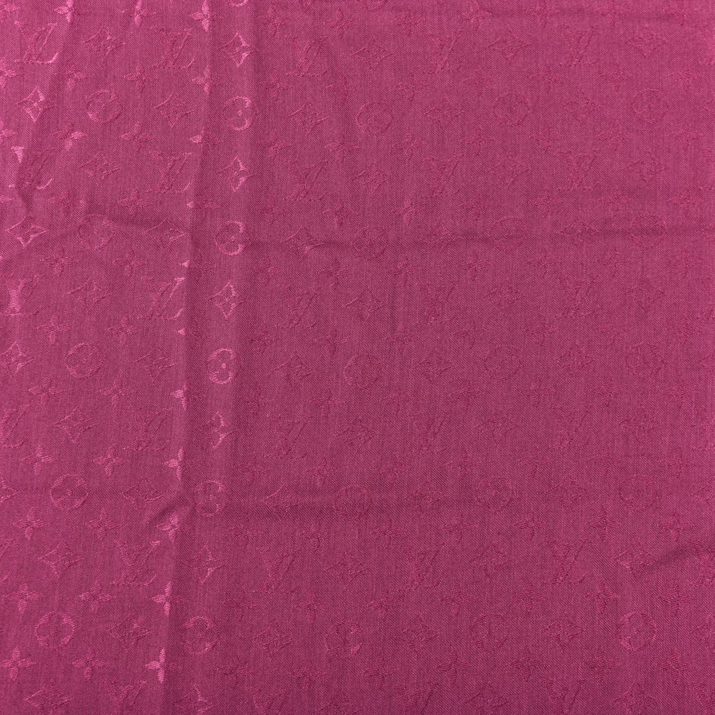 Silk Wool Monogram Shawl Wine Red