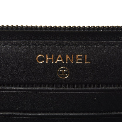 Chanel Caviar Quilted Boy Small Zip Around Wallet Black 6 of 8