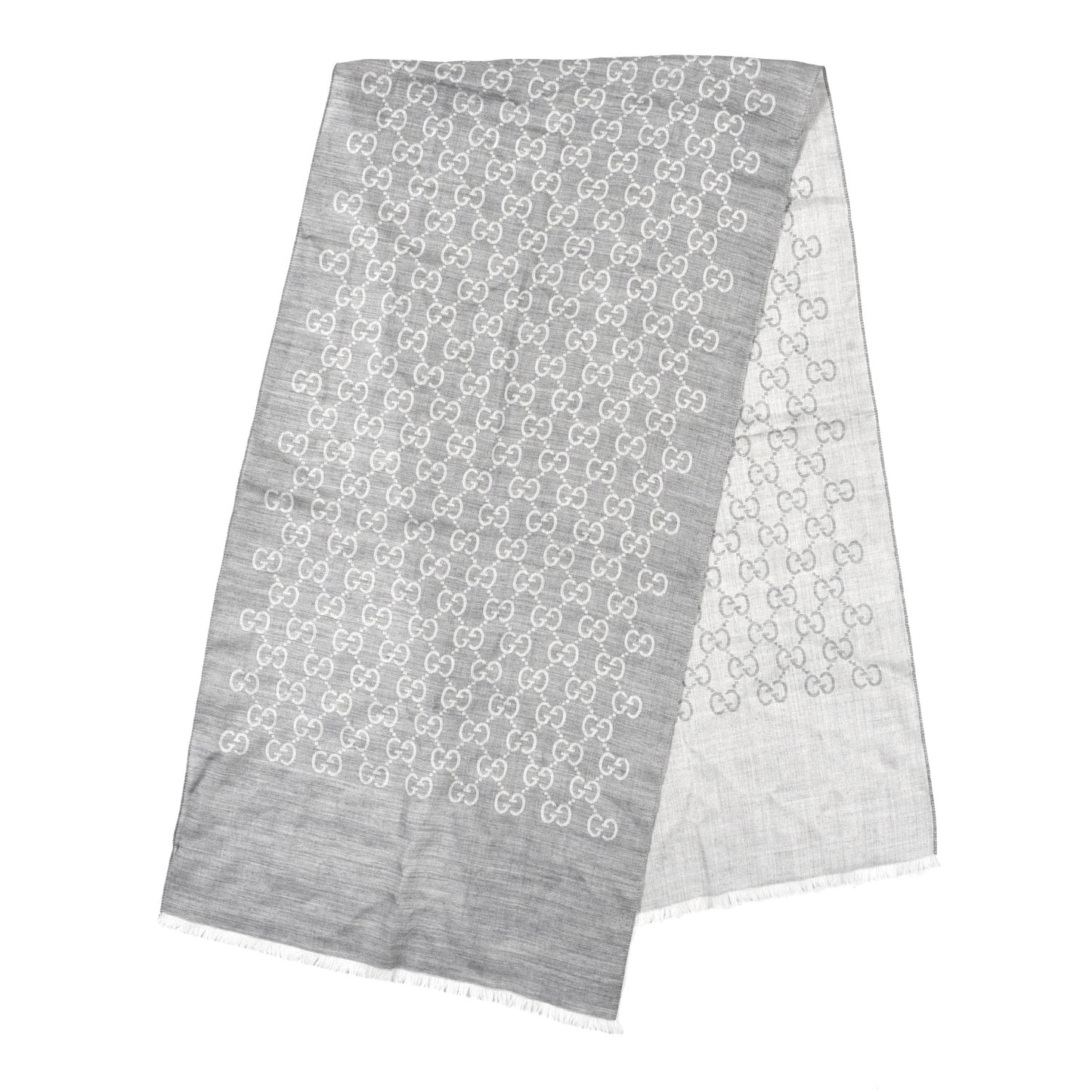 Wool Silk GG Monogram GGNat Scarf Lead