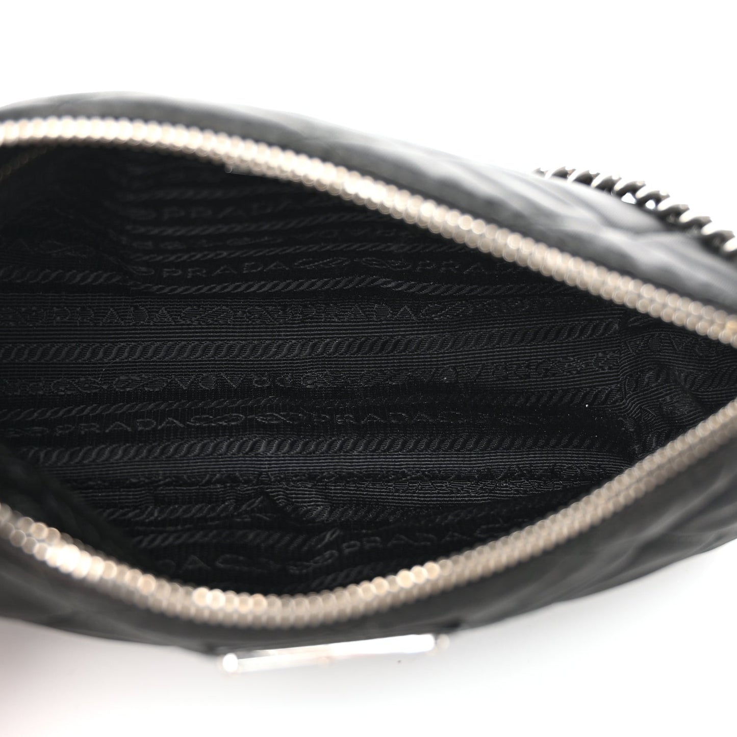 Nylon Tessuto Impuntu Quilted Crossbody Bag Black
