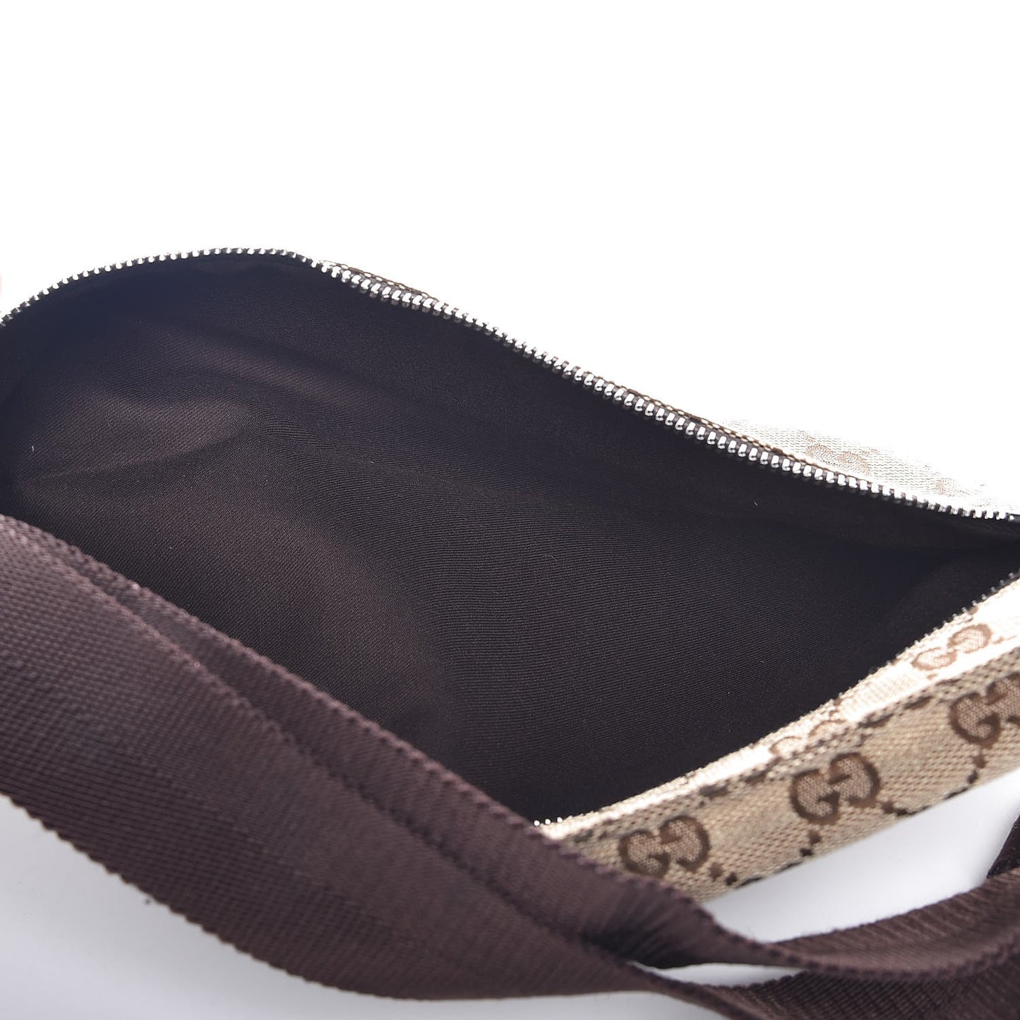 GG Monogram Double Pocket Belt Bag Dark Brown
