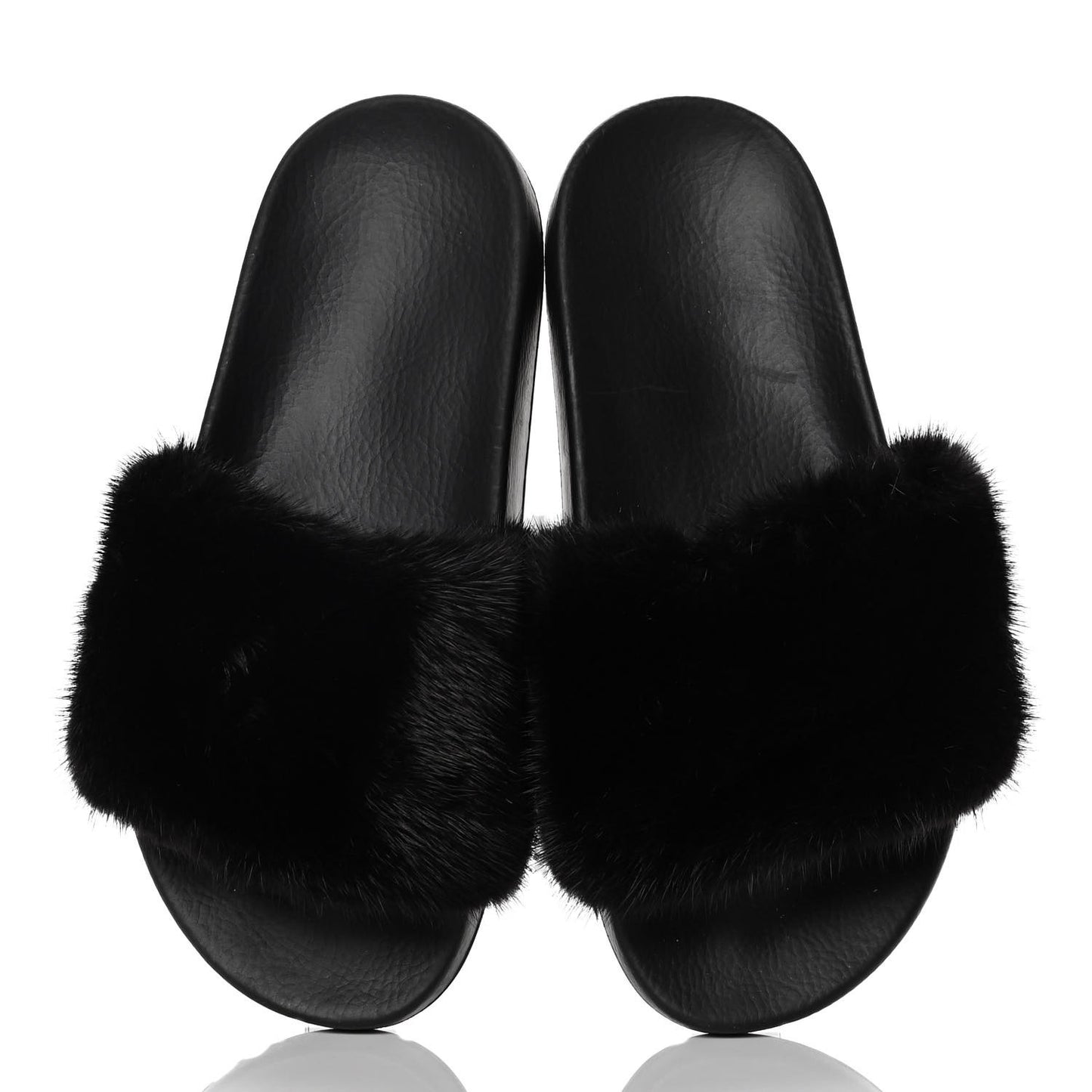 Mink Rubber Slide Sandals 37 Black