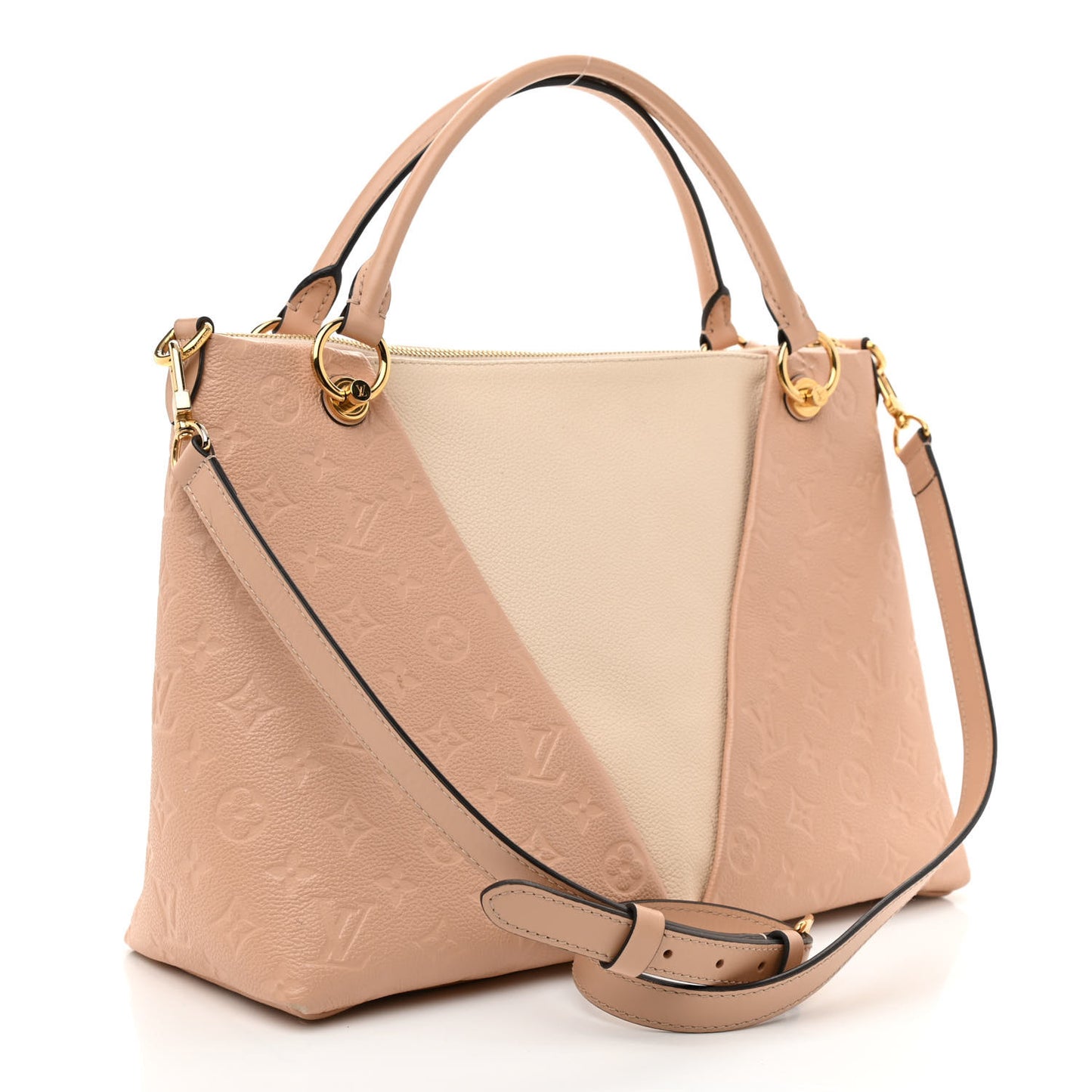 Empreinte V Tote MM Beige Rose Creme