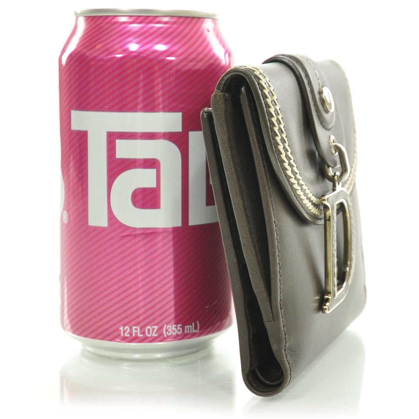 Leather Detective Charm Wallet Brown