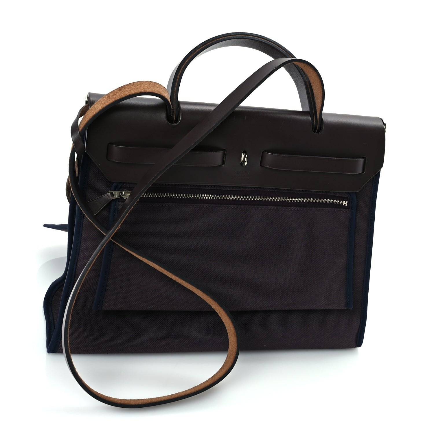 Hermes Vache Hunter Toile Herbag Zip 31 PM Cassis Ebony Indigo 2 of 10