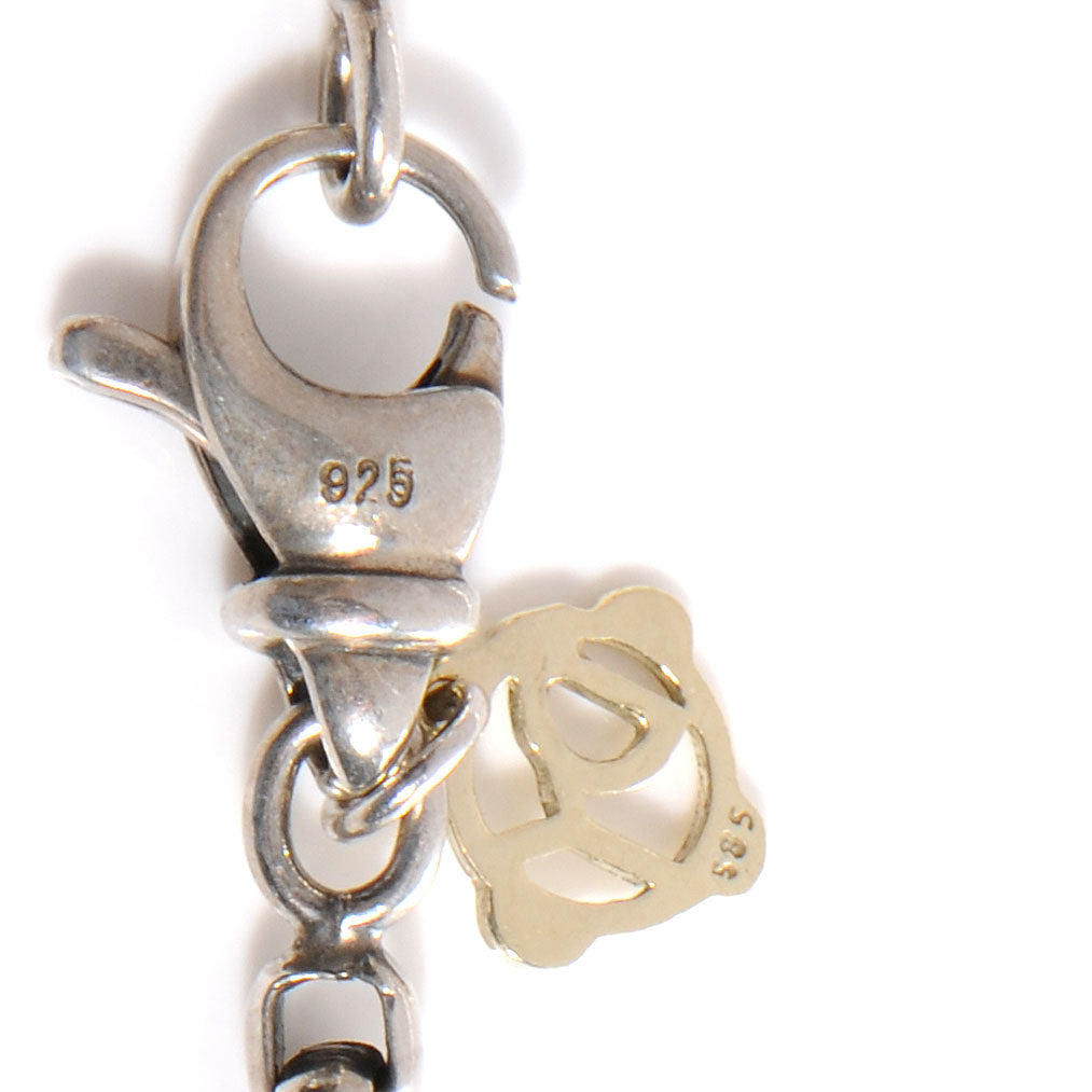 Sterling Silver and 14k Gold Blue Topaz Acorn Pendant Necklace