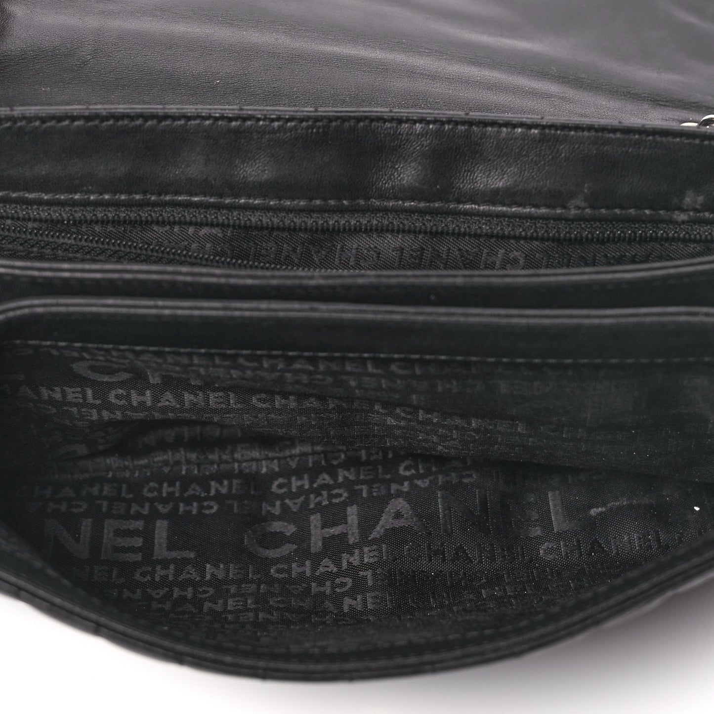 Lambskin Quilted Chocolate Bar Camellia No. 5 Flap Bag Black