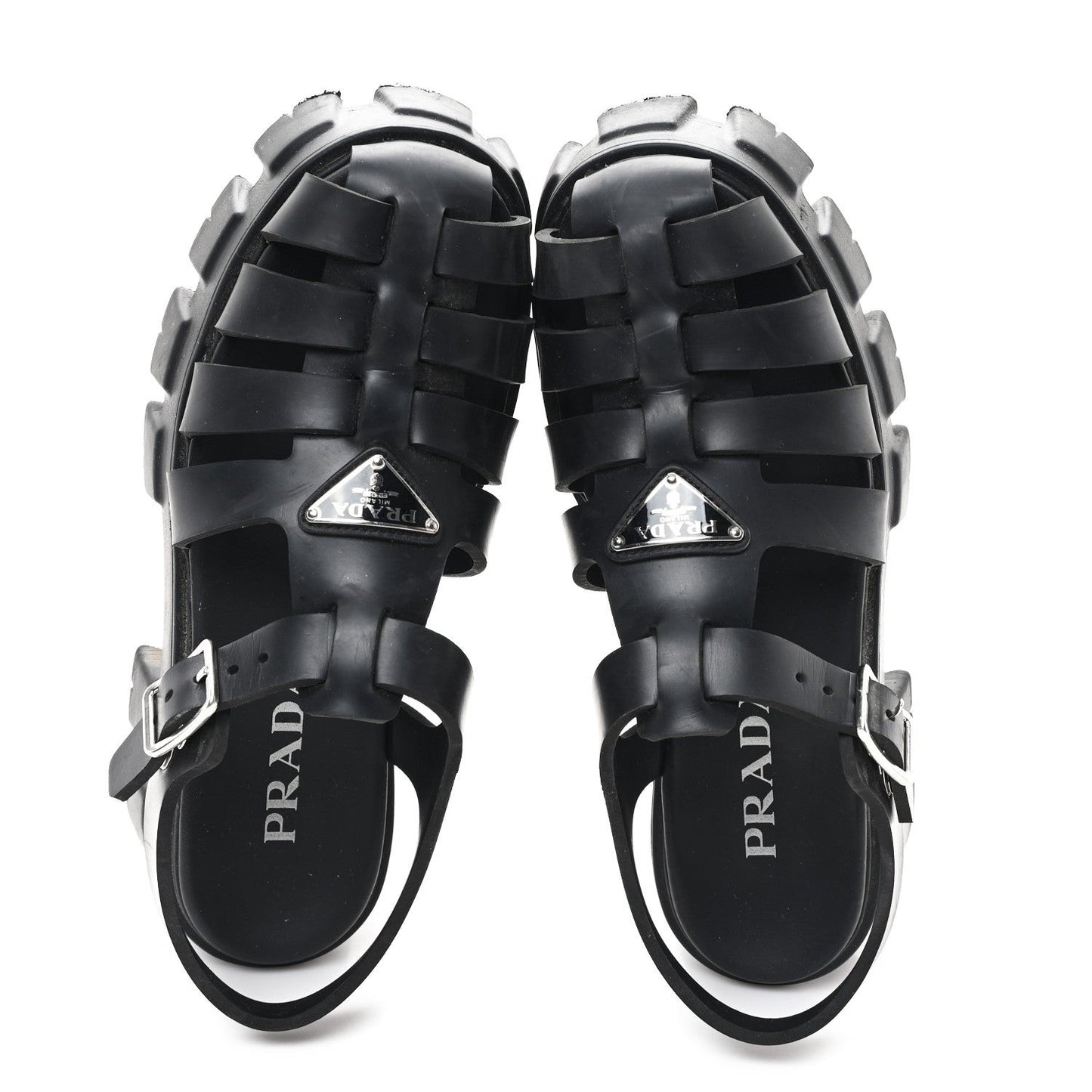 Foam Rubber Triangle Logo Monolith 55mm Cage Sandals 39 Black