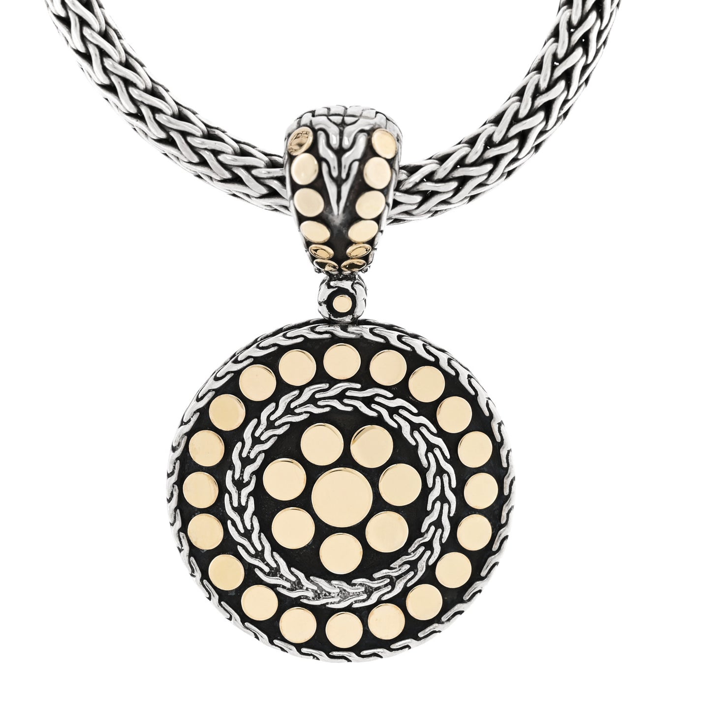 Sterling Silver 18K Yellow Gold Dot Enhancer Pendant Necklace