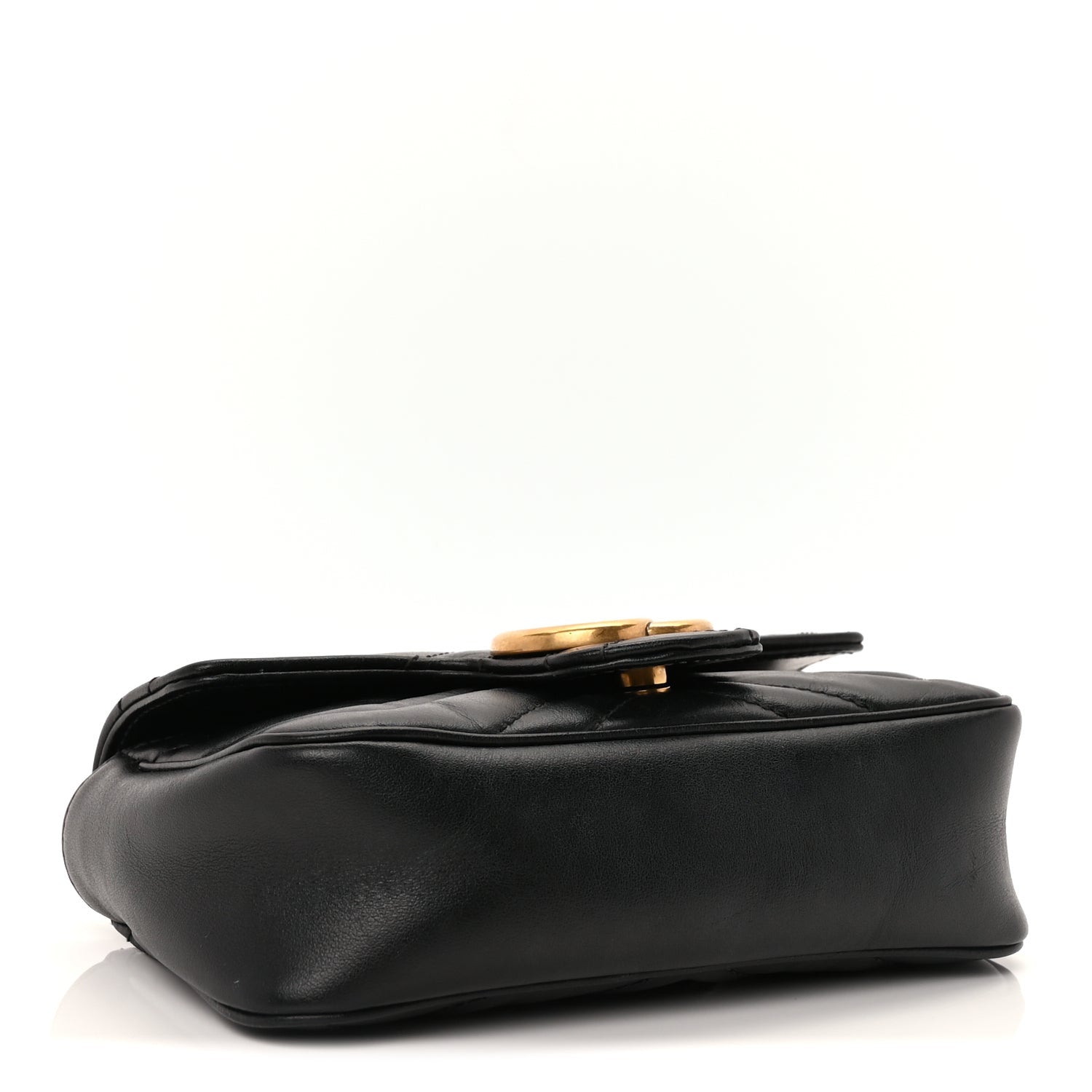 Gucci Calfskin Matelasse Super Mini GG Marmont Shoulder Bag  Black 3 of 8