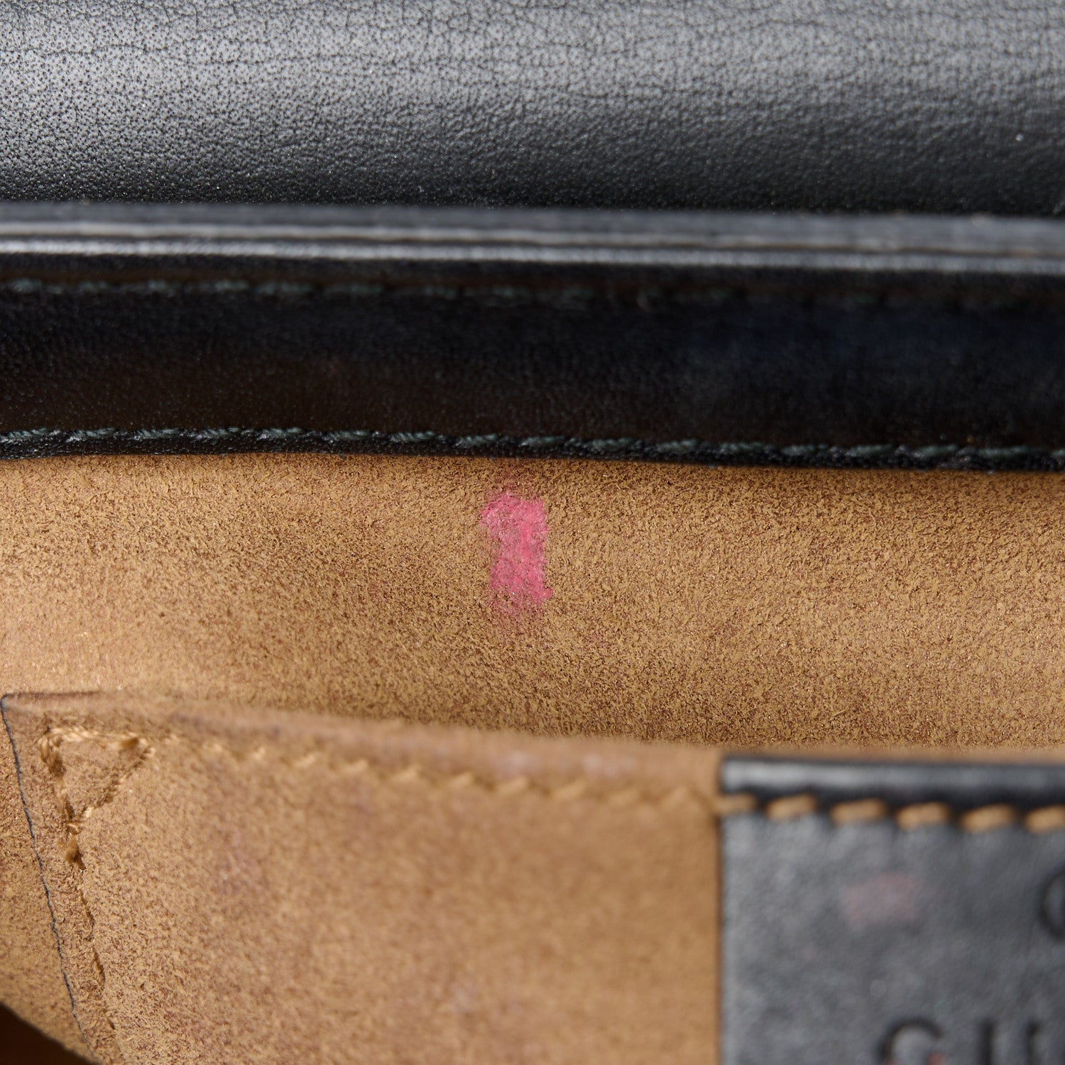 Gucci GG Supreme Monogram Calfskin Small Padlock Shoulder Bag Beige Black Cuir 9 of 16