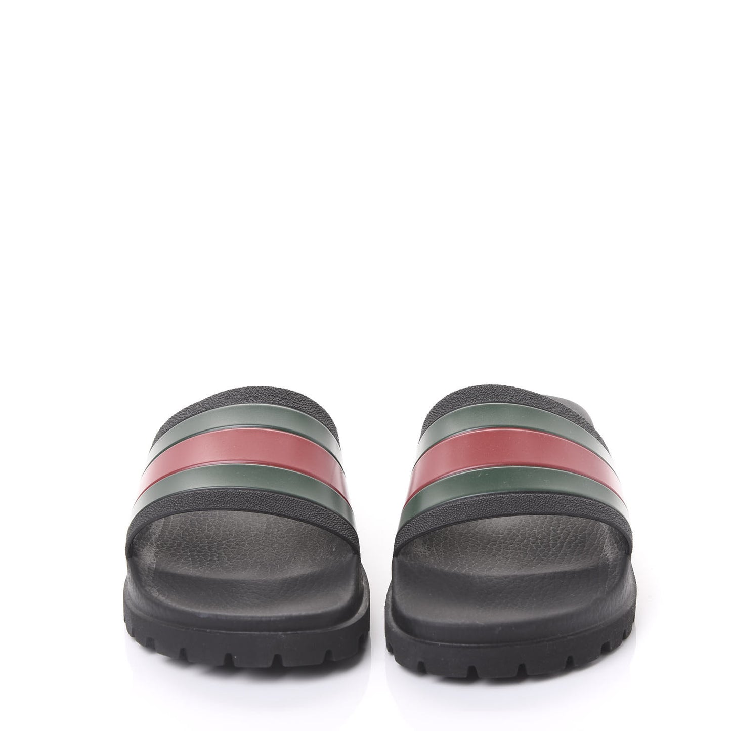 Rubber Web Mens Lug Sole Slide Sandals 9 Black Green Red
