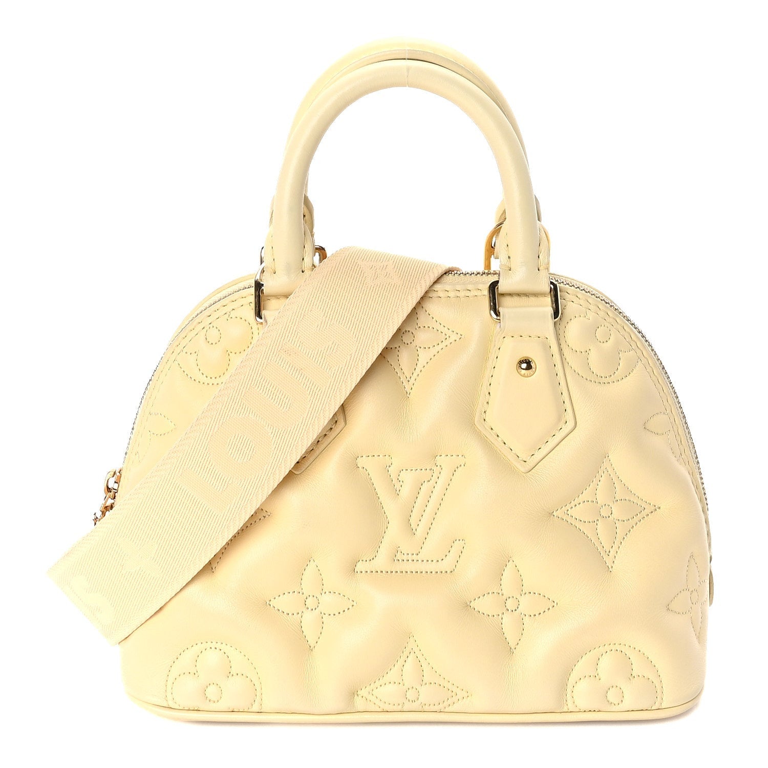 Louis Vuitton Calfskin Bubblegram Alma BB  Banana 1 of 8