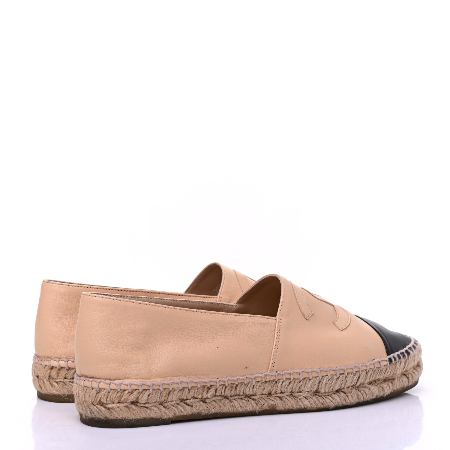 Chanel Lambskin CC Espadrilles 39 Beige Black 4 of 18