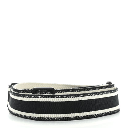 Christian Dior Canvas Embroidered Shoulder Strap Black Ultramatte 2 of 5