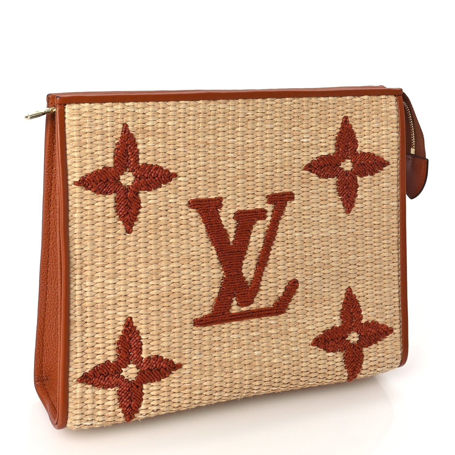 Louis Vuitton Raffia Monogram Giant Toiletry Pouch 26 Tan 3 of 6