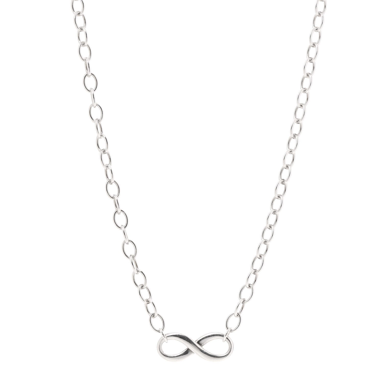 Tiffany Sterling Silver Narrow Infinity Link Necklace 1 of 6