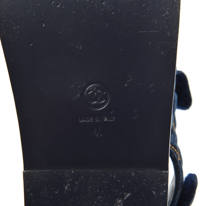 Chanel Denim Velcro Dad Sandals 41 Navy Blue 7 of 10