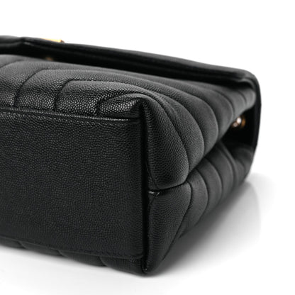 Saint Laurent Grain de Poudre Calfskin Y Quilted Monogram Small Loulou Chain Satchel Black 9 of 9
