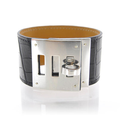 Hermes Alligator Kelly Dog Cuff Black 1 of 5